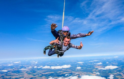 Фото, Стрибок з парашутом у тандемі з відеозйомкою на Чайці